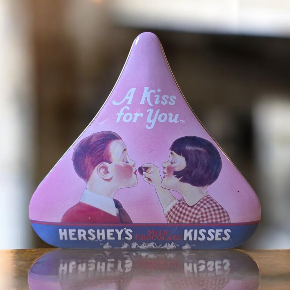Vintage HERSHEYS KISS TIN "A Kiss For You" Tin Box
